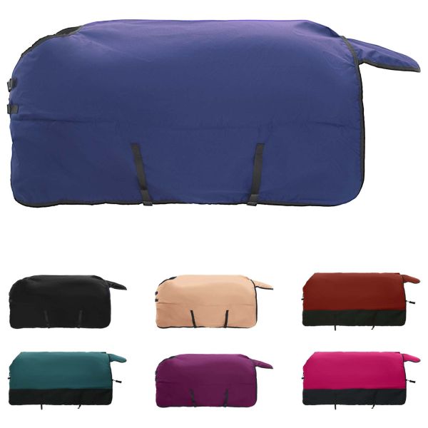 Конско одеяло Тъмен зелен и черен 75 cm Полиестер