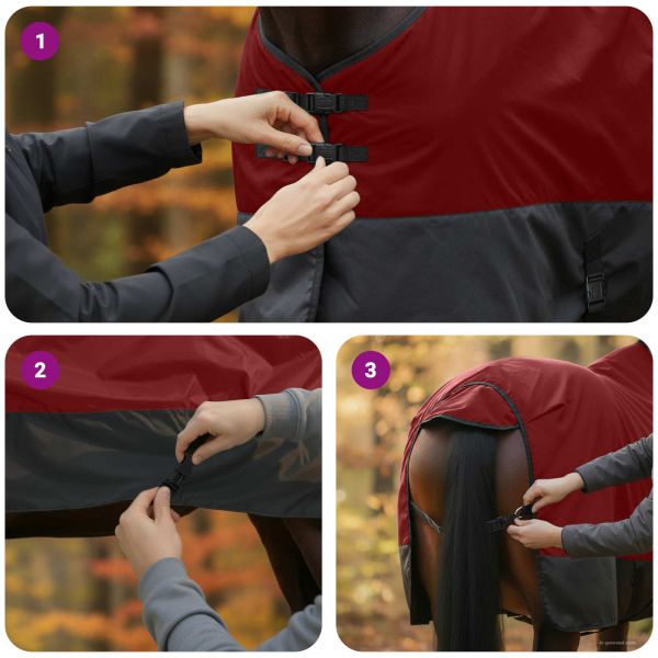 Конско одеяло Тъмен зелен и черен 125 cm Полиестер