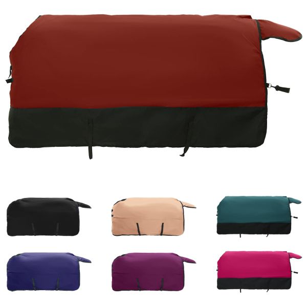 Конско одеяло Тъмен зелен и черен 155 cm Полиестер