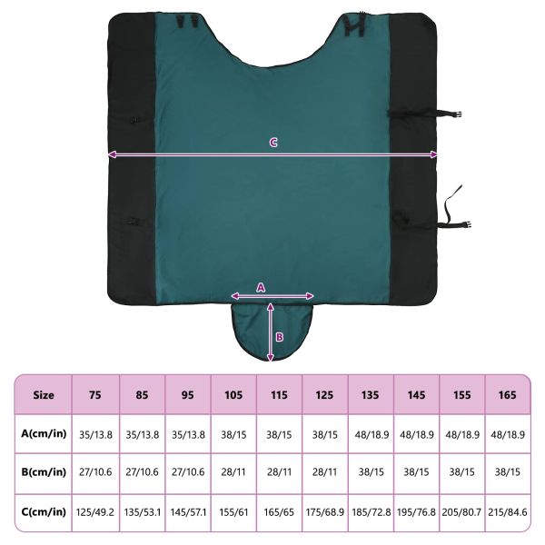 Конско одеяло Тъмен зелен и черен 145 cm Полиестер