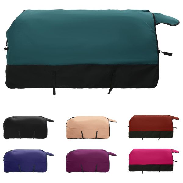 Конско одеяло Тъмен зелен и черен 165 cm Полиестер