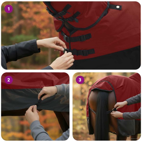 Конско одеяло Тъмен зелен и черен 85 cm Полиестер