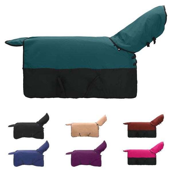 Конско одеяло Тъмен зелен и черен 105 cm Полиестер