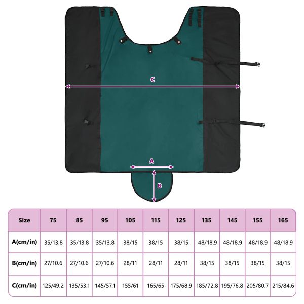 Конско одеяло Тъмен зелен и черен 155 cm Полиестер