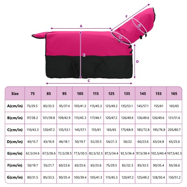 Конско одеяло Розово и черно 155 cm Полиестер