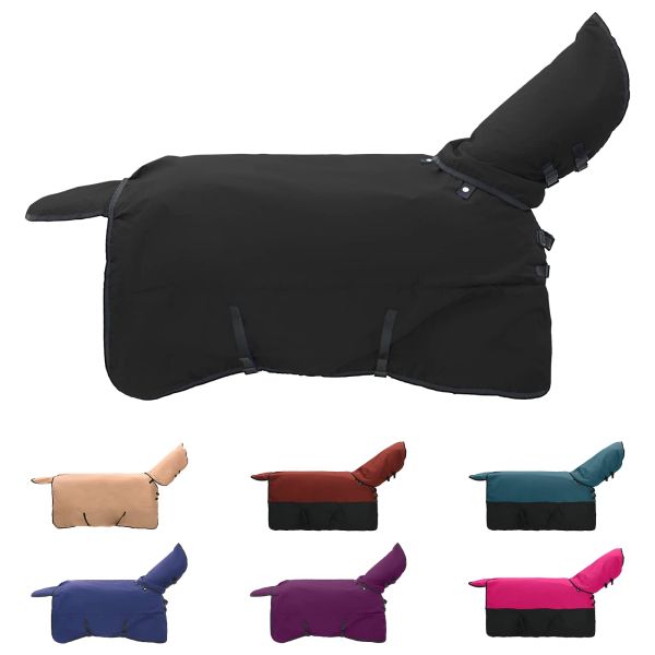 Конско одеяло Тъмен зелен и черен 95 cm Полиестер