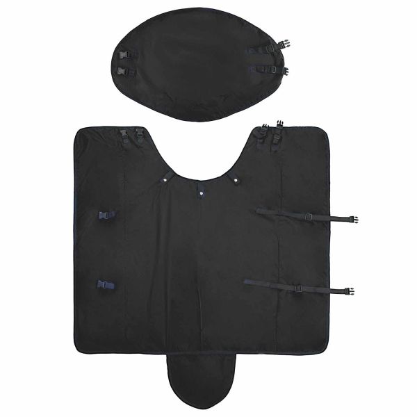 Конско одеяло Тъмен зелен и черен 115 cm Полиестер