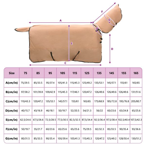Конско одеяло Капучино 145 cm Полиестер