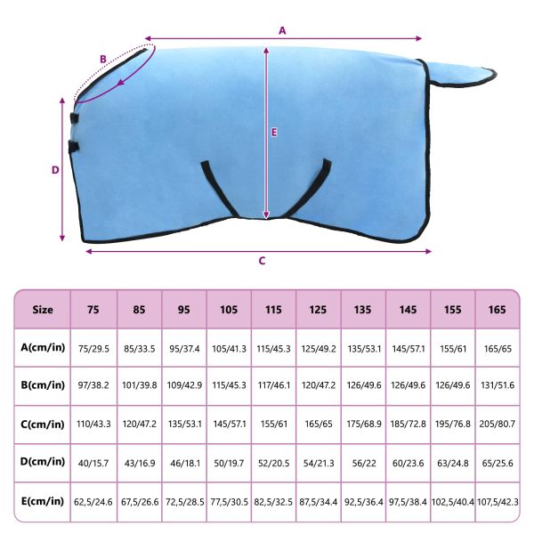 Конско одеяло Пълно аквамариново Полиестер