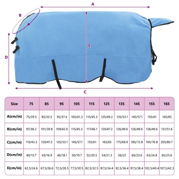 Конско одеяло Пълно аквамариново Полиестер