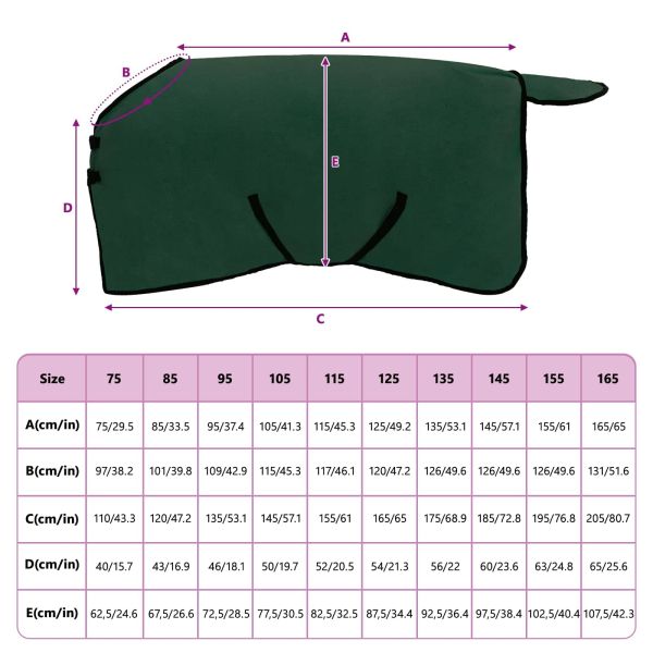 Конско одеяло Пълно тъмно зелено Полиестер