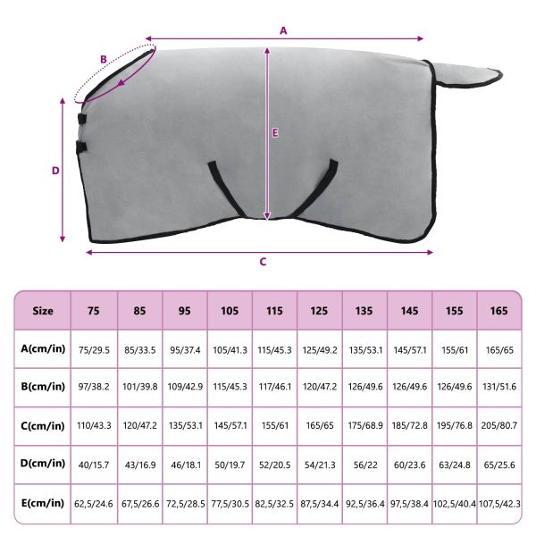 Конско одеяло Пълно светло сиво и розово Полиестер