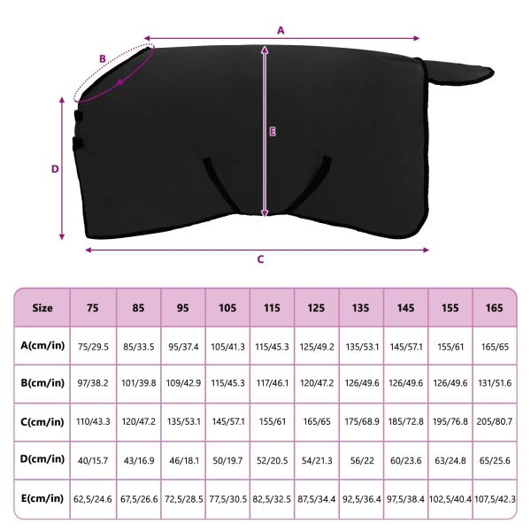 Конско одеяло Черно Полиестер