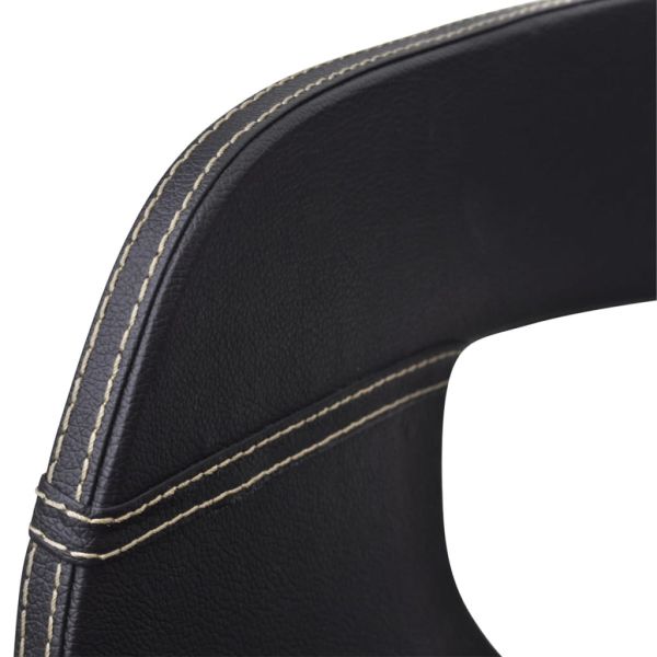 Трапезни столове, 6 бр, черни, извито дърво и изкуствена кожа