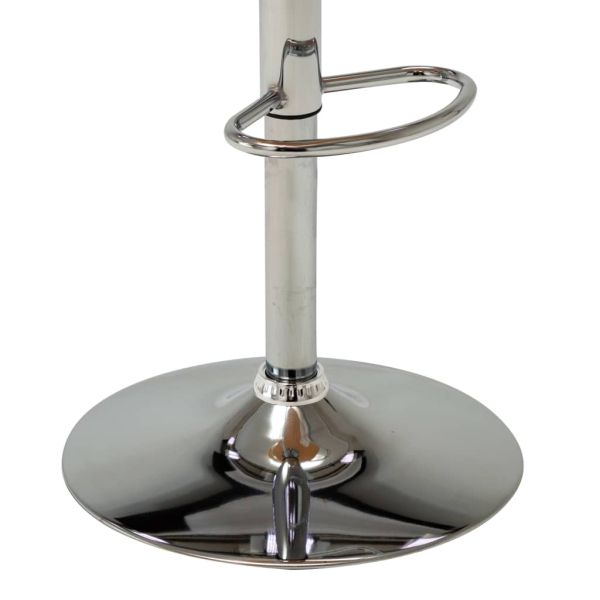 Бар табуретки, 2 бр, кремави, извито дърво и изкуствена кожа