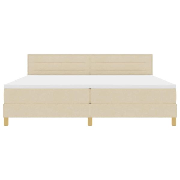 Легло с пружинирана основа с матрак Крем 200 x 200 cm текстил