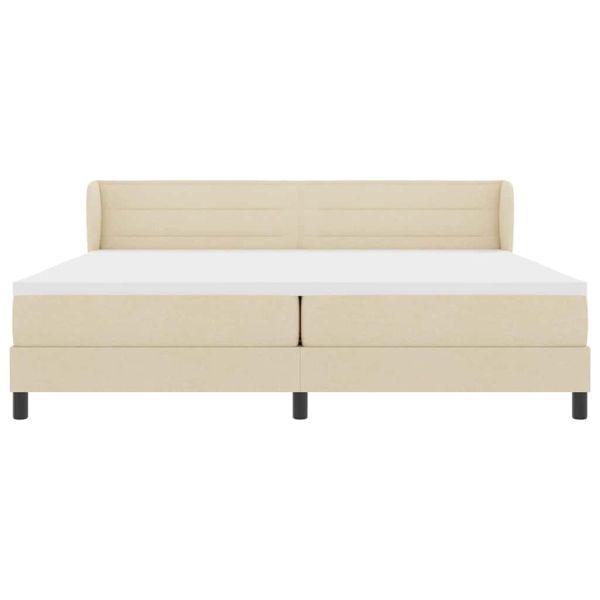 Легло с пружинирана основа с матрак Крем 200 x 200 cm текстил