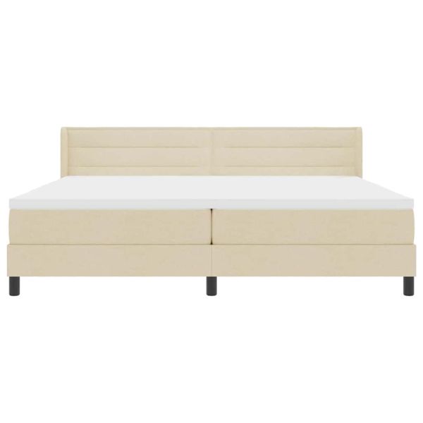 Легло с пружинирана основа с матрак Крем 200 x 200 cm Полиестер