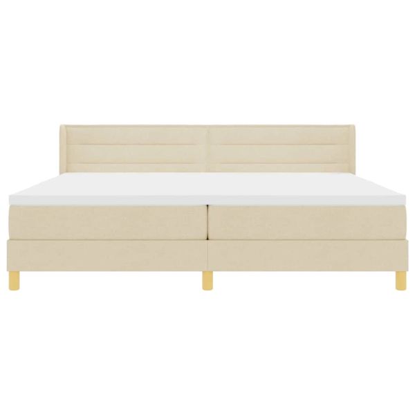 Легло с пружинирана основа с матрак Крем 200 x 200 cm Полиестер