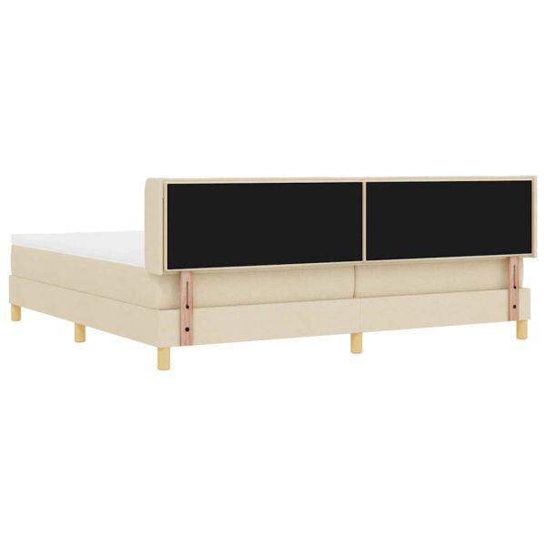 Легло с пружинирана основа с матрак Крем 200 x 200 cm Полиестер