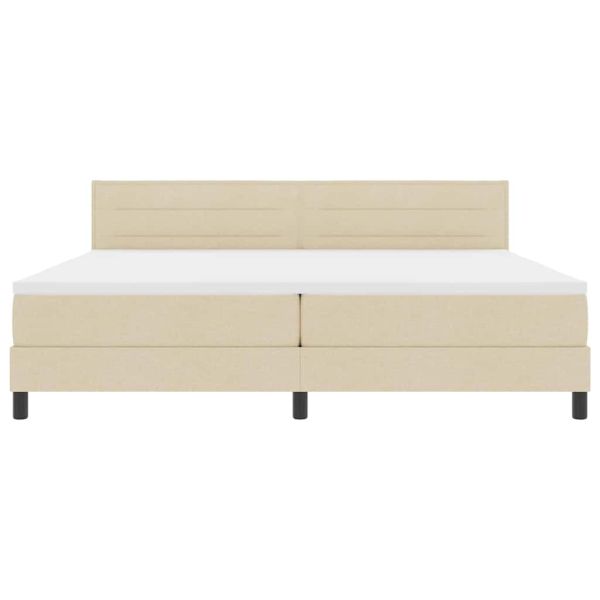 Легло с пружинирана основа с матрак Крем 200 x 200 cm текстил