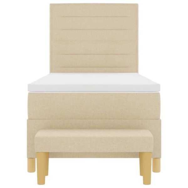 Легло с пружинирана основа с матрак Крем 100 x 200 cm текстил