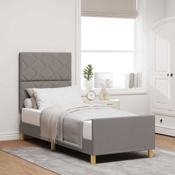 Рамка за легло с таблото Таупе 80 x 200 cm текстил