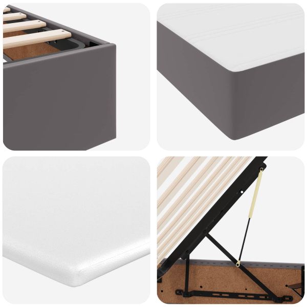 Легло с място за съхранение и матрак с матрак Сив 160 x 200 cm