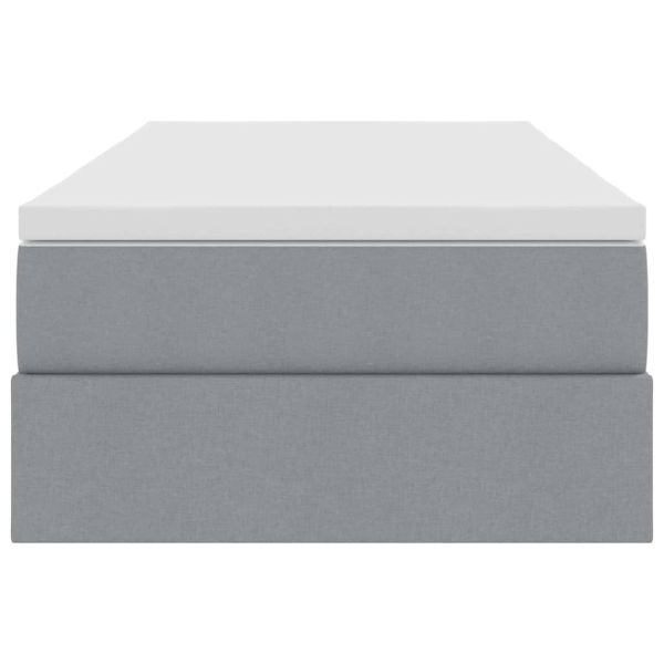 Легло с място за съхранение и матрак Светлосиво 100 x 200 cm