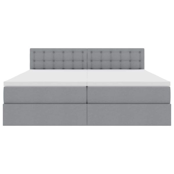 Легло с място за съхранение Светлосиво 200 x 200 cm Изкуствена