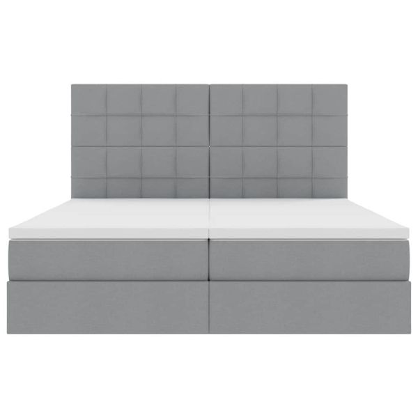 Легло с място за съхранение Светлосиво 200 x 200 cm Изкуствена