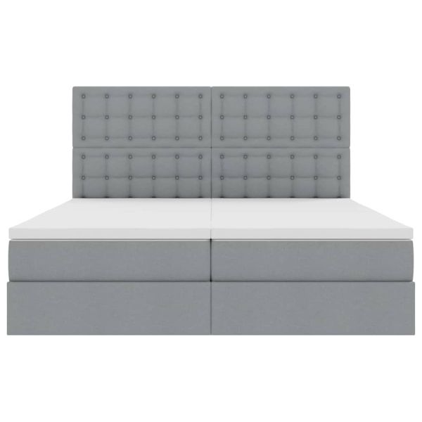 Легло С LED лентисти светлини Светлосиво 200 x 200 cm текстил