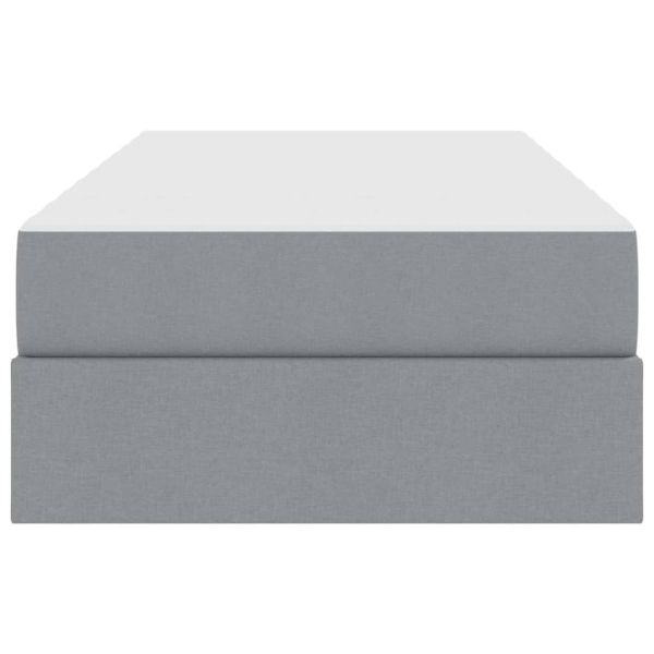 Легло с място за съхранение и матрак Светлосиво 100 x 200 cm