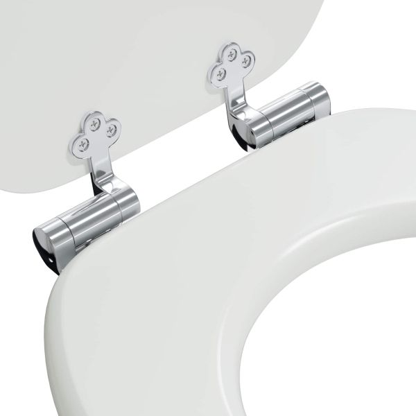 Мека затваряща се тоалетна седалка 2 pcs Бял 44 x 38 см ПДЧ