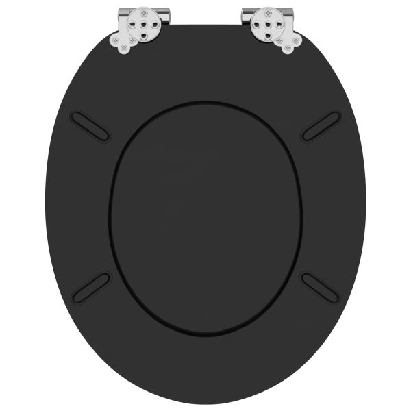 Мека затваряща се тоалетна седалка 2 pcs Черен 44 x 38 см ПДЧ