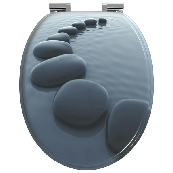 Мека затваряща се тоалетна седалка 2 pcs Сив 44 x 38 см ПДЧ