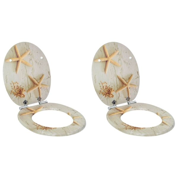 Мека затваряща се тоалетна седалка 2 pcs Жълт и бял 44 x 38 см