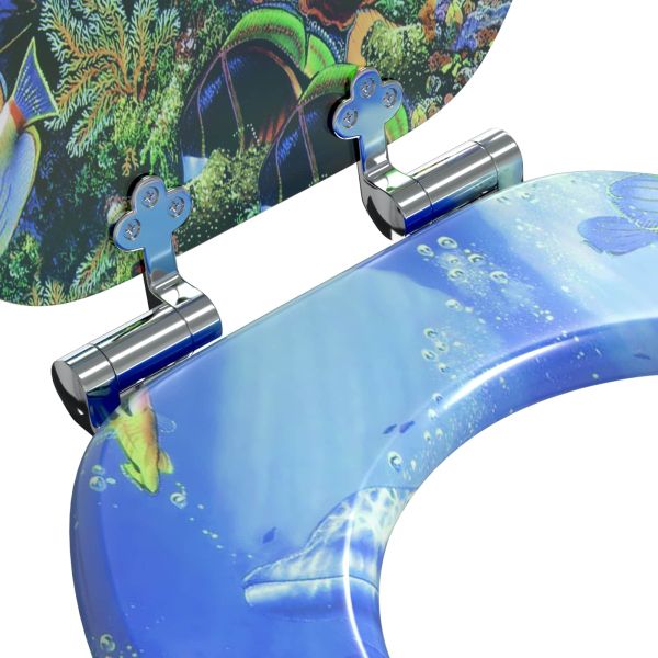 Мека затваряща се тоалетна седалка 2 pcs Синьо 44 x 38 см ПДЧ