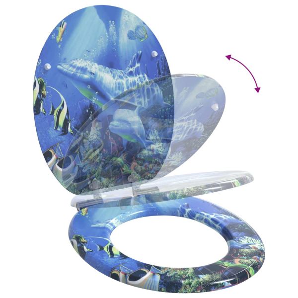 Мека затваряща се тоалетна седалка 2 pcs Синьо 44 x 38 см ПДЧ