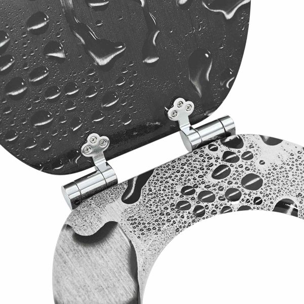 Мека затваряща се тоалетна седалка 2 pcs Сив 44 x 38 см ПДЧ