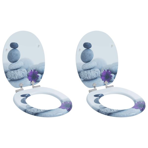 Мека затваряща се тоалетна седалка 2 pcs Сив 44 x 38 см ПДЧ