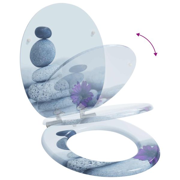 Мека затваряща се тоалетна седалка 2 pcs Сив 44 x 38 см ПДЧ