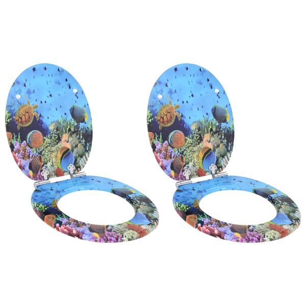 Мека затваряща се тоалетна седалка 2 pcs Дълбокосиньо море ПДЧ
