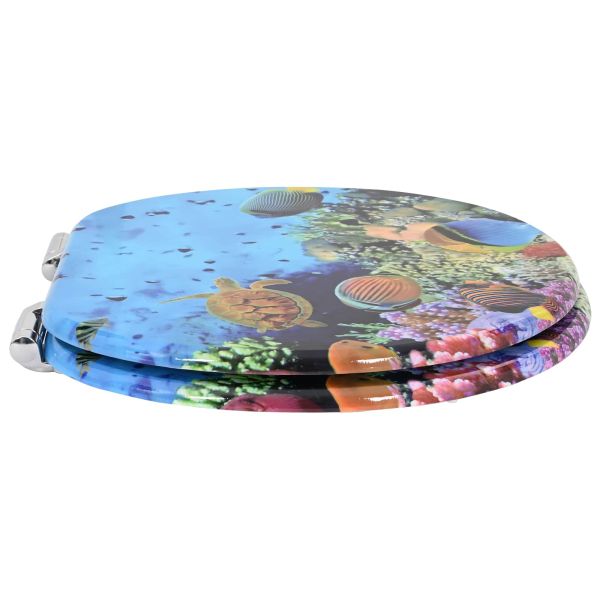 Мека затваряща се тоалетна седалка 2 pcs Дълбокосиньо море ПДЧ