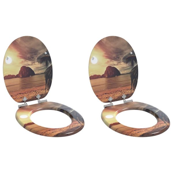 Мека затваряща се тоалетна седалка 2 pcs Оранжево 44 x 38 см