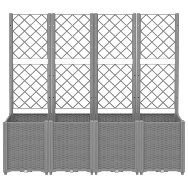 Градински сандък с пергола, светлосив, 160x40x140 см, PP