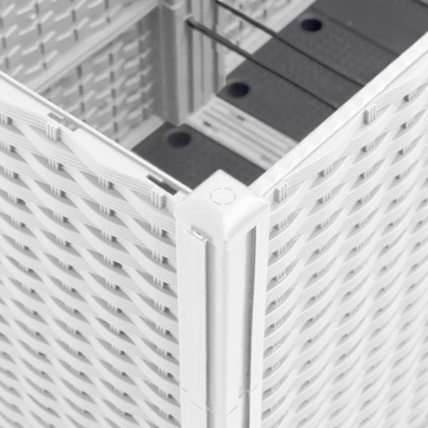 Градински сандък с пергола, бял, 160x40x140 см, PP