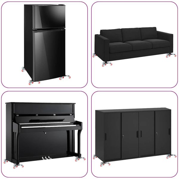 Мебелни колелца 4 бр. с повдигач 14,5x13,5x4 см стомана 400 кг