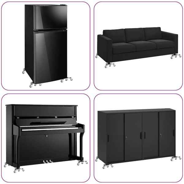 Мебелни колелца 4 бр. с повдигач 19x17,5x6 см стомана 1000 кг