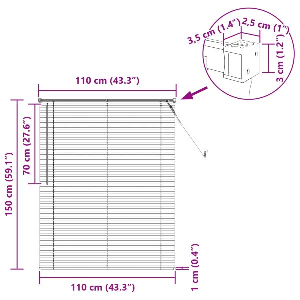 Венецианска щора Светло кафяво с шарка 150 x 110 см ПВЦ